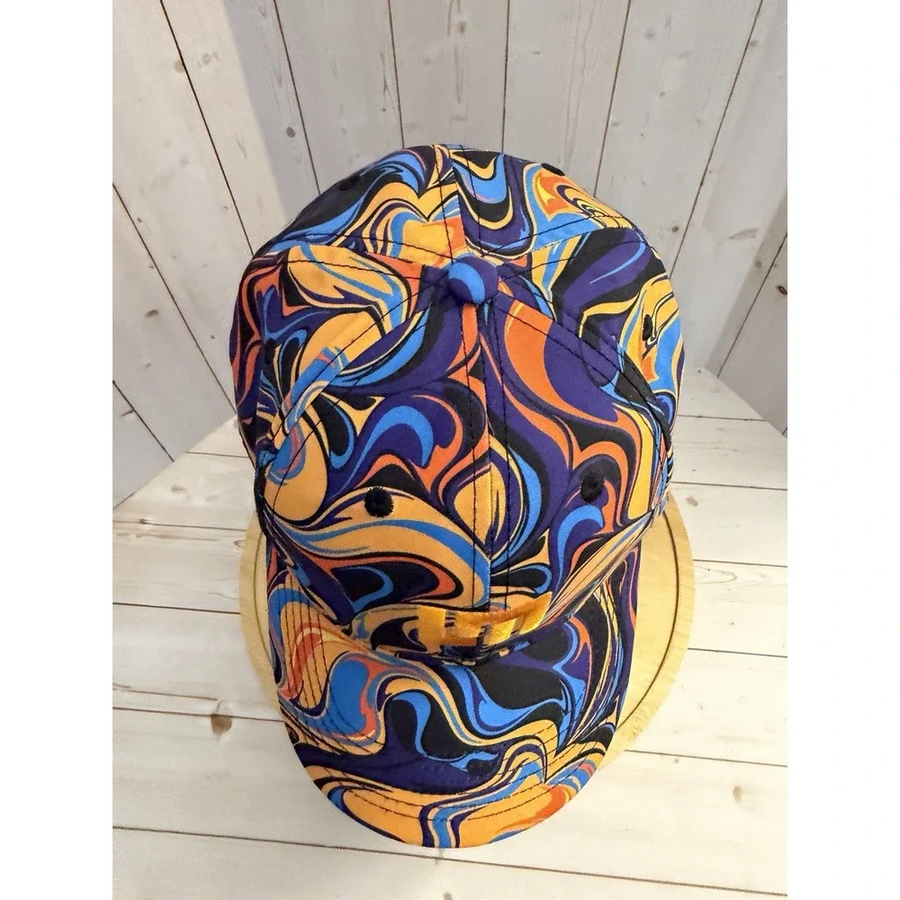 Loudmouth Golf Hat Psychedelic Swirl Orange Blue Purple Retro Adjustable Cap
